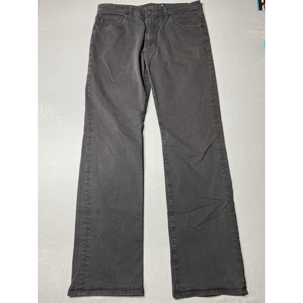AG Adriano Goldschmied Jeans Mens 34x34 Gray Stretch Straight Leg Denim